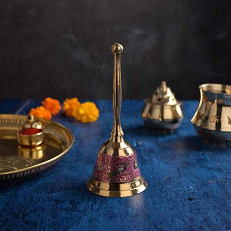Buy Antique Brass Hanging Peacock Bell Online in India - Mypoojabox.in
