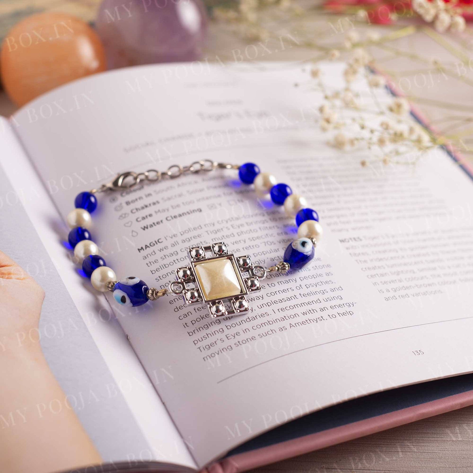 Buy Designer Stone Bracelet - Whispering Meadows Hamnsa Evil Eye Bracelet