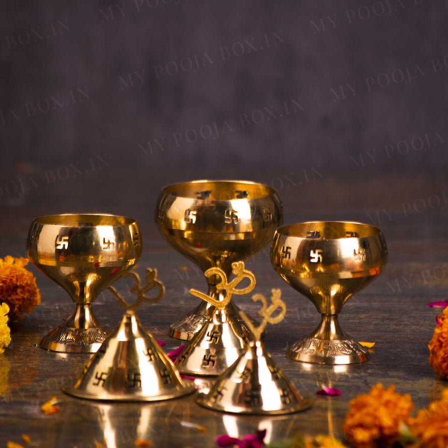 Buy Set of Two Brass Wine Goblets Online in India 